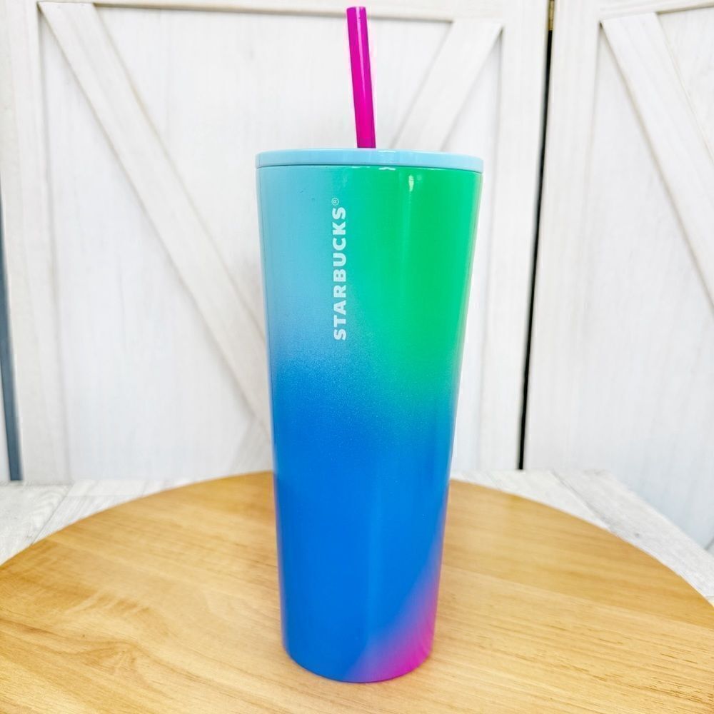 Starbucks Color Tilt Gradient Stainless Steel Tumbler Cup Summer 2023 Lid Straw